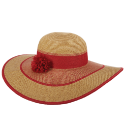 Dámský klobouk Cappelli Straworld Pom Poms červený