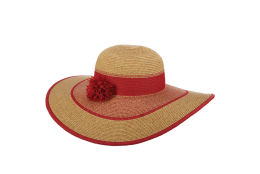 Dámský klobouk Cappelli Straworld Pom Poms červený