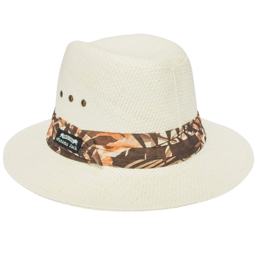 Pánský klobouk Panama Jack Safari Toyo hnědý, Velikost M Panama Jack Z34PJ173-brn2