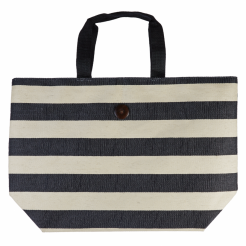 Plážová taška Cappelli Straworld Striped Tote černá