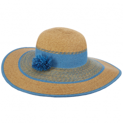 Dámský klobouk Cappelli Straworld Pom Poms modrý