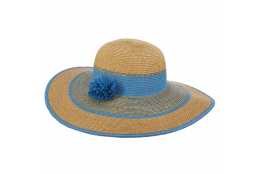 Dámský klobouk Cappelli Straworld Pom Poms modrý