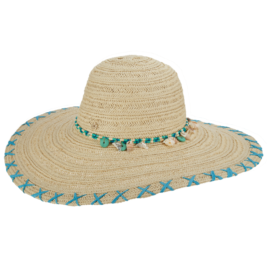 Dámský klobouk Cappelli Straworld Shell světle modrý Cappelli Straworld Z34CSW303-turquoise