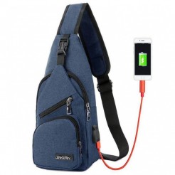 Cestovní batoh s USB portem Cross modrý